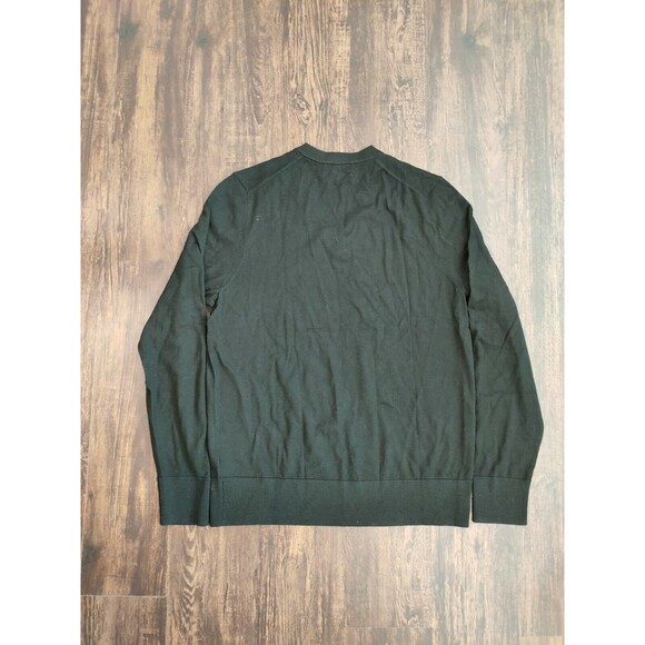 Brooks Brothers Sweater Men's Medium Black Extra Fine Merino Wool V Neck - Picture 9 of 10